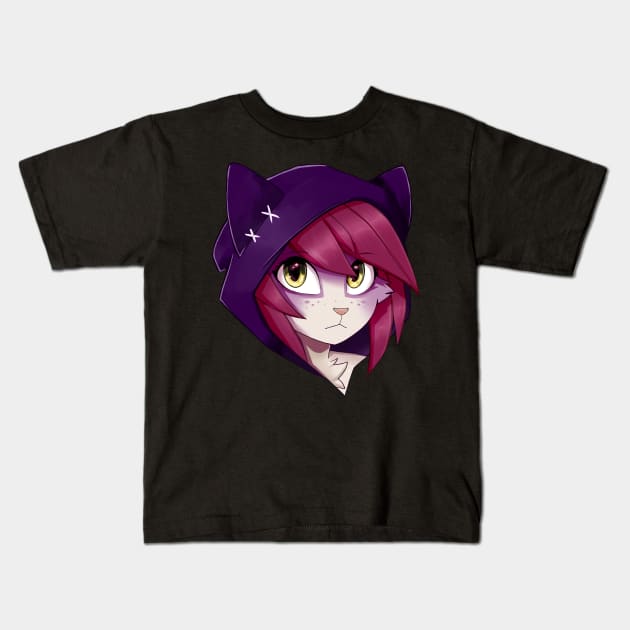 Cat Girl Kids T-Shirt by cerebralvapor